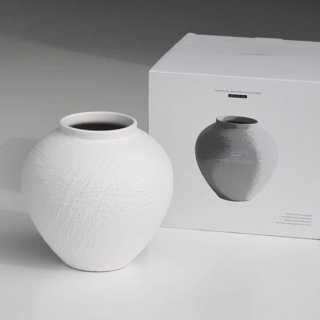 설월 백자 달항아리 도자기 오브제 화기 세라믹 화병