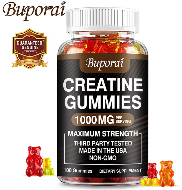 크레아틴 젤리 1000mg - 에너지와 근육 성능 향상 지구력 회복, 1개, 100정