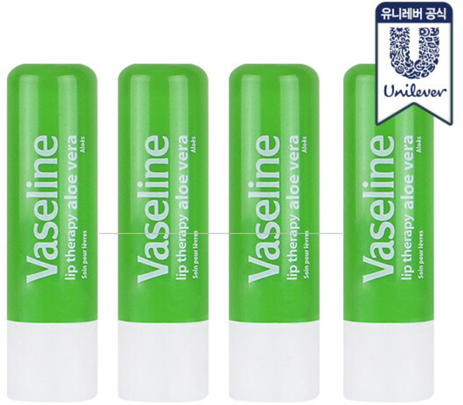 바세린 립테라피 스틱 4.8 g, 02. 알로에, 4.8g, 4개