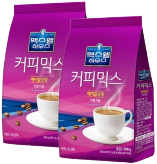 TBZ 맥스웰하우스 커피믹스 헤이즐넛 900g 인스턴트커피 리필커피 스틱파우더커피 헤이즐넛파우더, 10g, 82개입, 1개