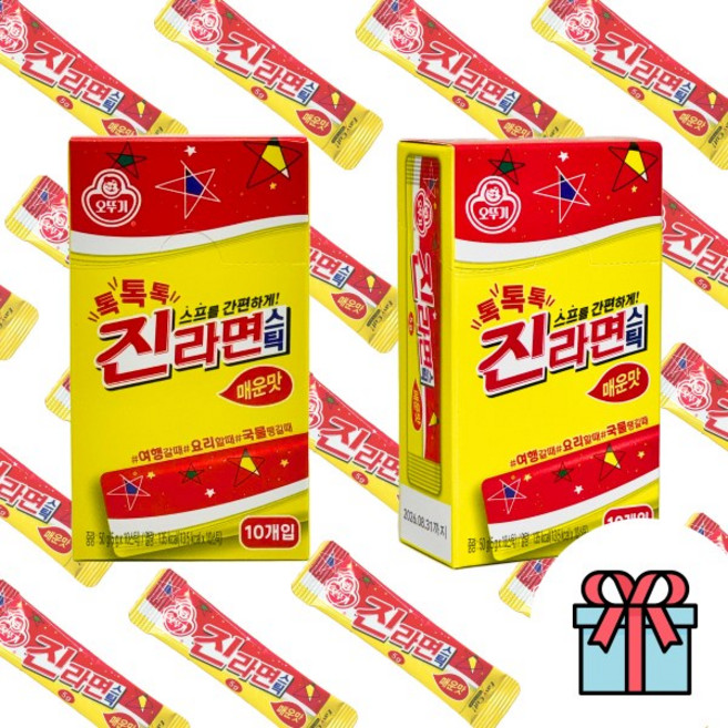 진라면스틱 매운맛 1+1 50g+50g 톡톡톡 라면스프 +사은품(랜덤), 1세트