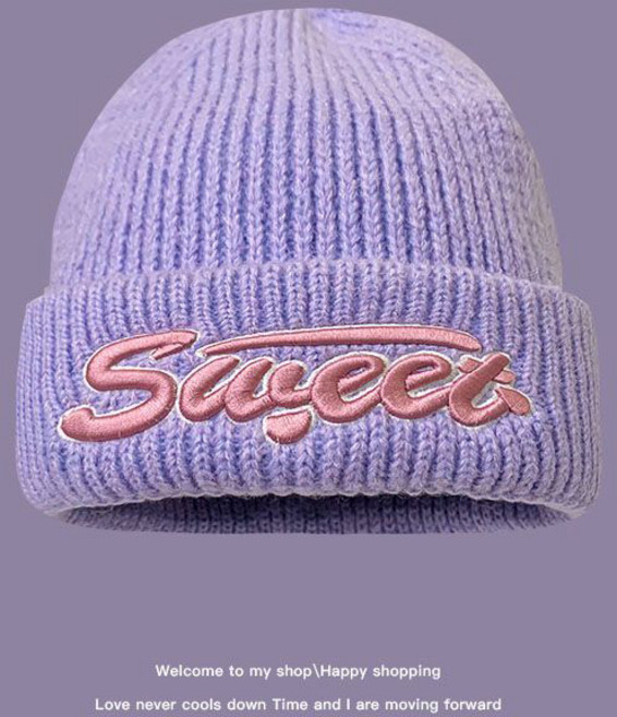 캐주얼 여자 니트 모자 겨울 데일리 여성 방한 비니모자 봄가을 트렌디 레터링 자수 니트비니 모자 LCC