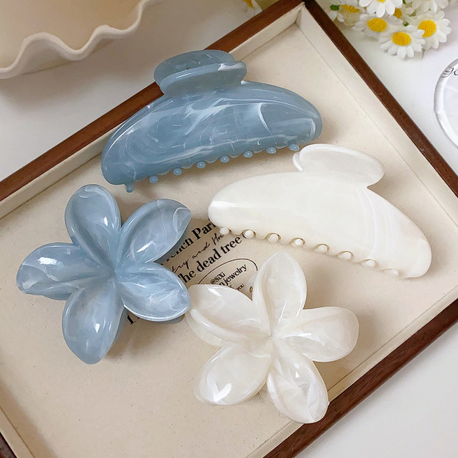 모스리나 알로하 집게핀 2종 하와이 반머리 집게핀 11cm 올림 머리 아크릴 집게핀