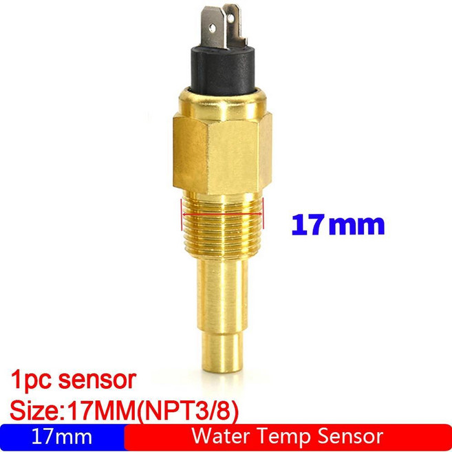 디지털 게이지 알람 수온 오일 압력 레벨 탱크 미터 표시기 센서, Water temp sensor 1, 1개, 색상: 1. Water temp sensor