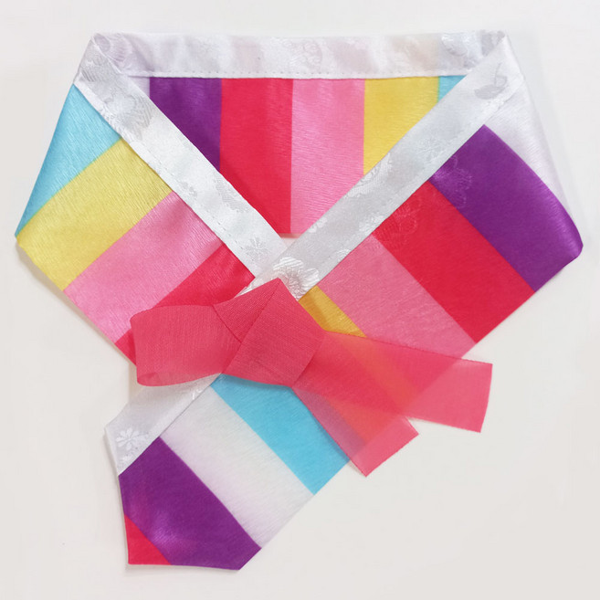 하니펫 반려동물 귀요미스카프 색동한복스카프, 1개, 다홍고름