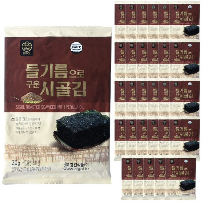 [시골김] 시골들기름김(재래전장김)20g x 30봉, 30개