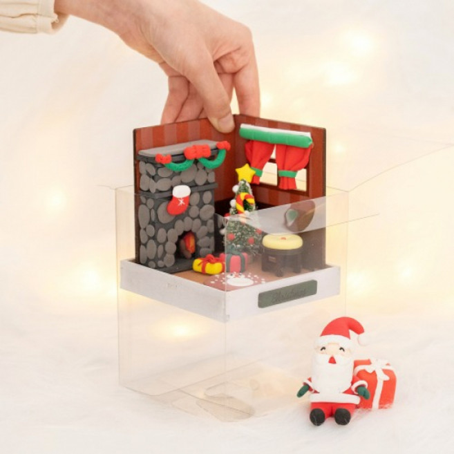 민화샵 클레이 크리스마스 미니룸 만들기(벽난로+5색세트)XDPCL0580, 단품, 단품