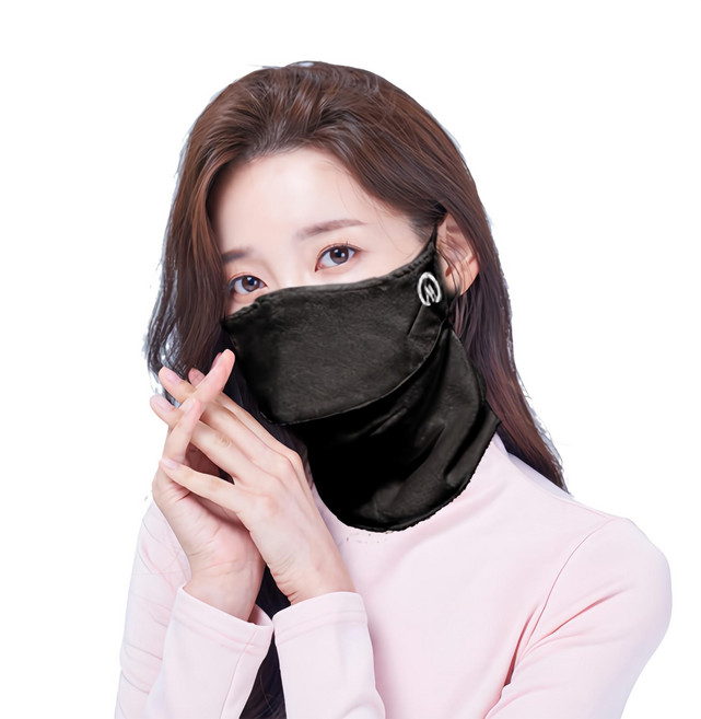미소스 벨보아 넥워머 방한 골프마스크 여성용, 블랙, 1개