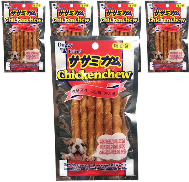 도기프랜드정품 치킨츄껌 6p 강아지 오래먹는 개껌 딩고껌, 5개