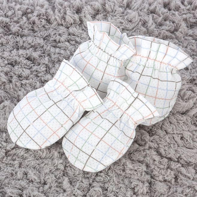 오가닉붐 여름용 공룡줄무늬 손싸개 + 발싸개 세트