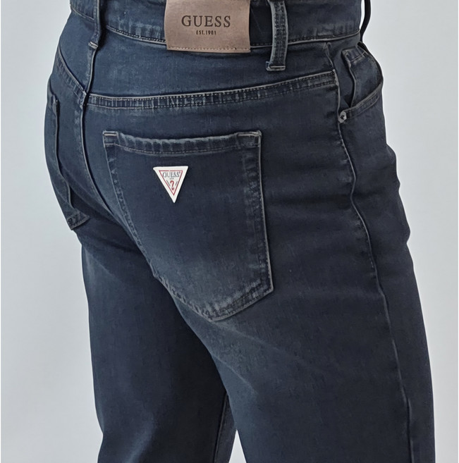[백화점 정품] 게스 기모 D톤 릴렉스테이퍼 다크블루 데님 청바지 DBL 진청