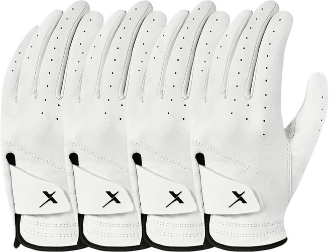 기어엑스 F561 퓨어 양피 골프장갑 흰색 남성용 왼손 4P, 4개, 화이트_F561