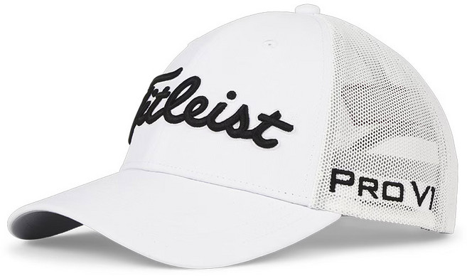 [아쿠쉬네트코리아 정품] 타이틀리스트 2025 투어 퍼포먼스 메시 모자 TH25ATPMA, 1개, 화이트/블랙