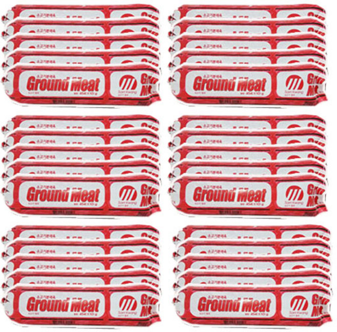 그라운드 미트 소고기 분쇄육 민찌B 부대찌개민찌 다짐육 삼광민찌, 30개, 454g