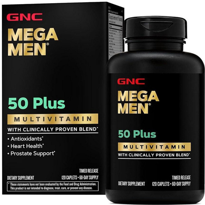GNC 영양제 멀티비타민 Mega Men 50 플러스 120개, 120정