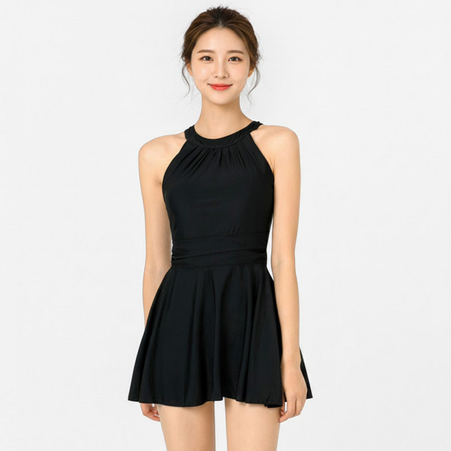 크크섬 홀터넥 원피스 수영복 체형커버 빅사이즈