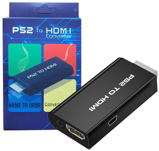 PS2 to HDMI 컨버터 플스2 게임기 HDMI TV 연결 변환잭, 1개, PS2HDMI컨버터-단품