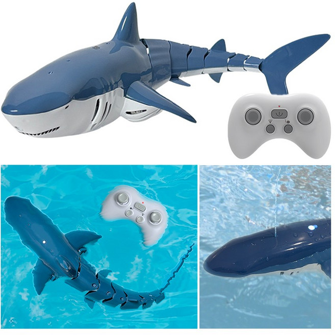 물에서 움직이는 상어장난감 RC 해양 동물 로봇 생활방수기능 무선조종 장난감, 오션 샤크(상어) RC, 1개