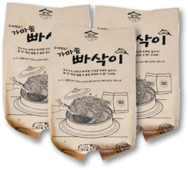 가마솥 빠삭이 110g 저염 어포튀각 마른안주 별미담, 3개