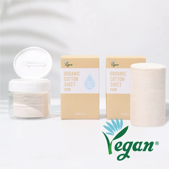 코아코스 DIY 무표백 유기농 크로셀 순면 시트지 100매 1개 + 유기농 순면 크로셀 시트지 리필 250매 2개 + 위생 집게 1개 - 쿠팡