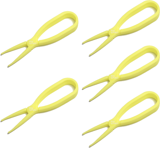 렌즈소녀 옐로우 렌즈집게, 5개, 옐로우(7.5cm)