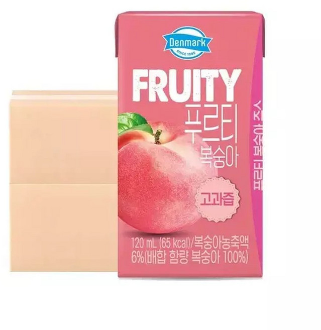 덴마크 푸르티 복숭아, 120ml, 48개