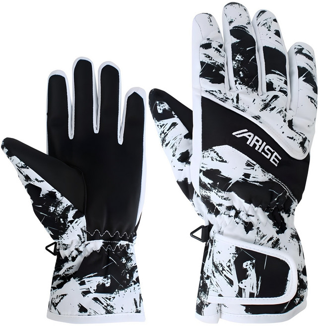 ARISE 男士防水滑雪手套 AWGA0, 黑色