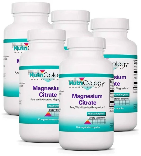 뉴트리콜로지 마그네슘 시트레이트 Nutricology Magnesium Citrate, 5개, 180정 - 쿠팡