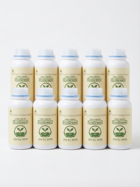 [에코그린]복합비료 천연물질추출물 친환경비료 잔디비료 화훼용비료 텃밭비료 과수원비료 원예비료 가정용비료 액상비료 초보자용비료 항균해충기피제제/100ml 500ml, 10개