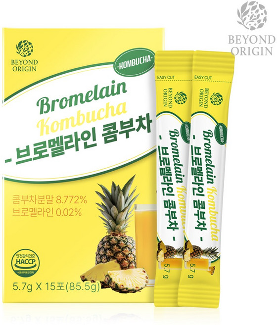 [비욘드오리진] 브로멜라인 콤부차 (5.7g5포), 15개, 5.7g, 1개입