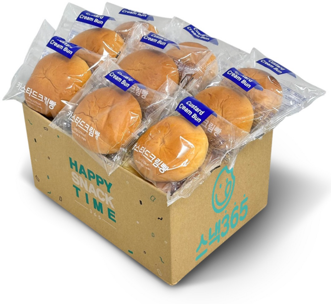 카스타드크림빵 개별포장 대용량간식, 1개, 1kg