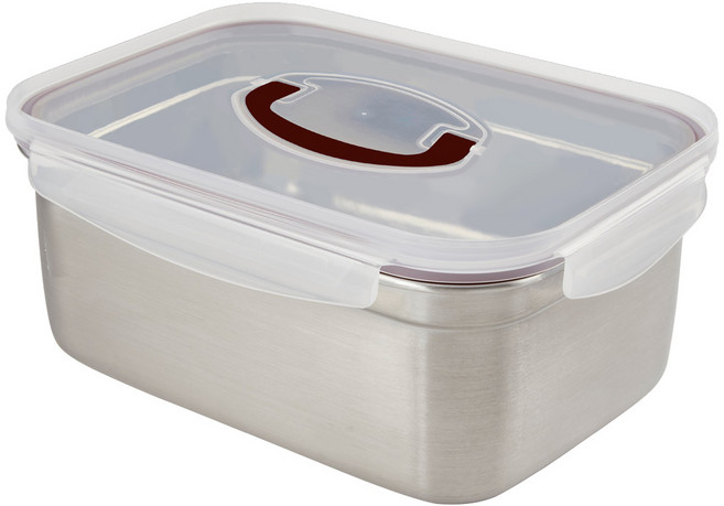 국산 스텐 밀폐용기 사각 반찬통 김치통, 3600ml, 1개