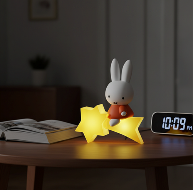 미피 무드등 저금통 음성인식 수유등 취침등 침실등 인테리어 조명 집들이 생일 선물 귀여운 정품, 화이트오렌지옐로우