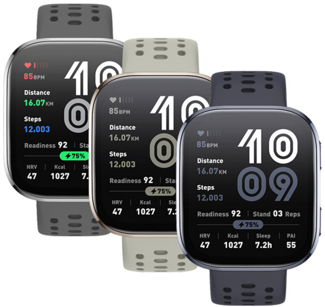 어메이즈핏 스마트워치 BIP 6, 차콜, 4.63cm, GPS + 블루투스