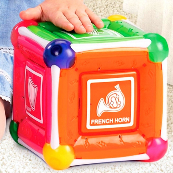 클래식음악재생 멜로디큐브아기장난감 오케스트라악기소리장난감, 1개
