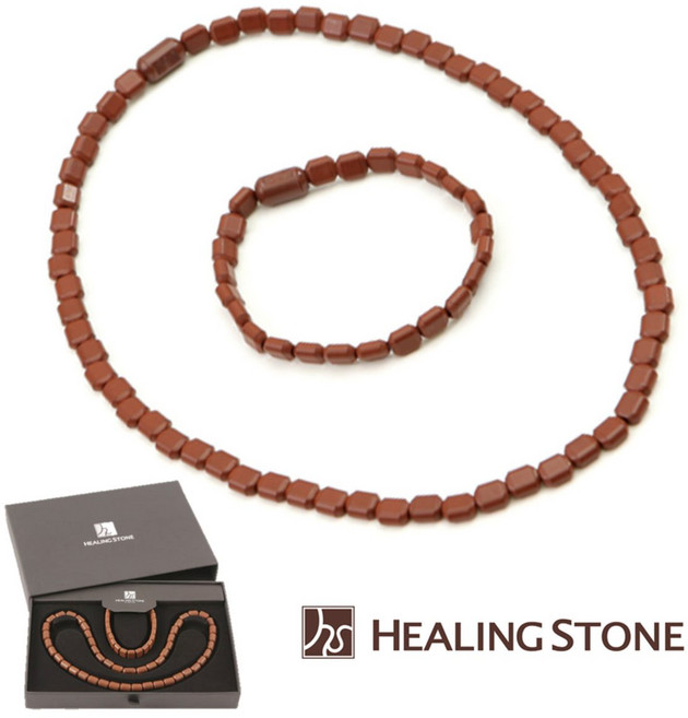 힐링스톤 게르마늄 건강팔찌목걸이세트 B타입, S:남성, 1개
