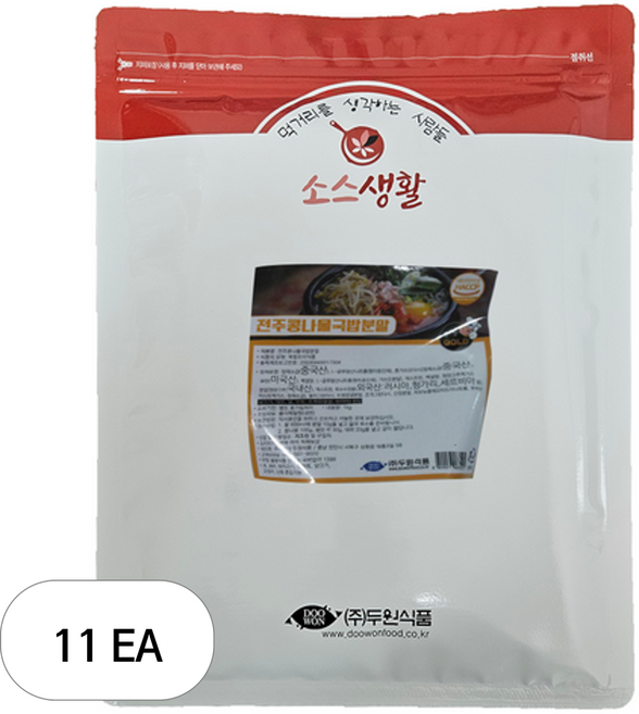 두원식품 전주콩나물국밥 분말, 1kg, 11개