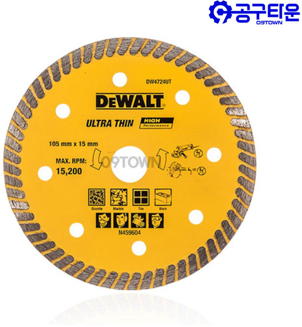 디월트 DW4724UT 터보다이아몬드날 105mm 15200RPM, 1개