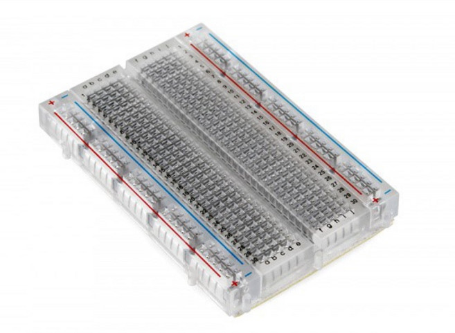 400孔可拼接電子麵包板，附2條電源板，適用Arduino/樹莓派/STM實驗, 1個, 銅端子的麵包板, 銅端子的麵包板