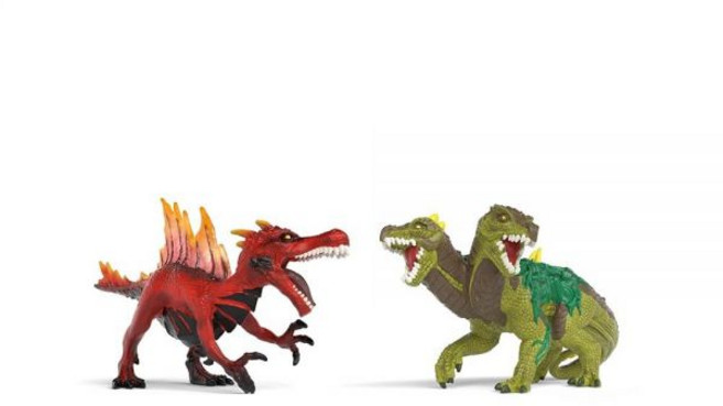 Schleich Eldrador Creatures - 2PC 용암 vs 정글 월드 놀이 세트 파이어 공룡과 정글 도마뱀 포함 - 남아 및 여아용 재미있고 내구성 있는 몬스터