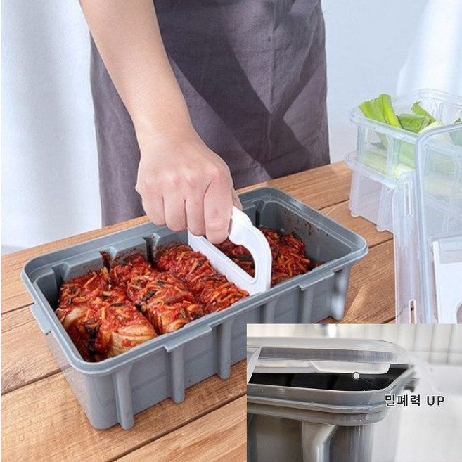 고급형 김치 커터 밀폐용기 + 전용커터칼 BPA FREE, 1개, 그레이