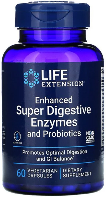 라이프 익스텐션 Enhanced Super Digestive Enzymes and Probiotics 효소 프로바이오틱스 브로멜라인 베지캡슐60정, 1개, 60정 - 쿠팡