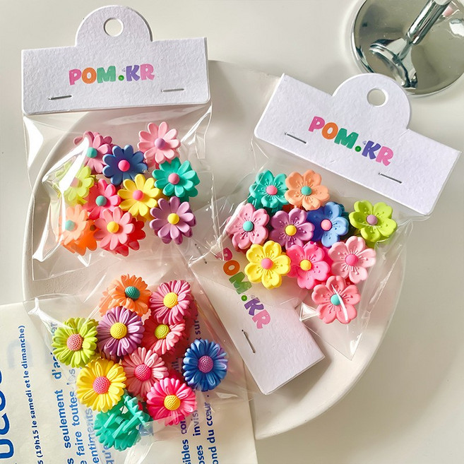 도니주니 포인트 장식 플라워 미니 집게핀