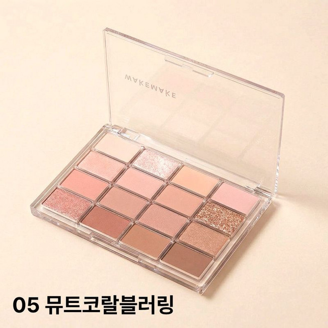 웨이크메이크 소프트 블러링 아이팔레트 16구 03호 선셋블러링 [웨이크메이크 멀티컬러팟 본품], #08 캔디 코랄 블러링, 1개