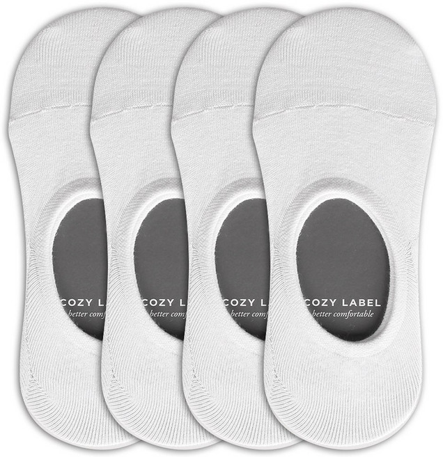 코지라벨 남성용 탄탄한 앞코 2겹 딱붙 페이크삭스 4켤레