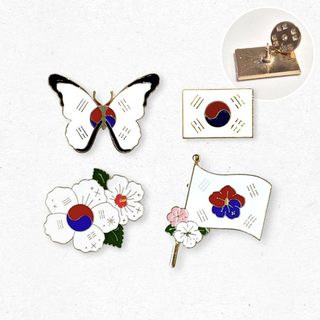 태극기 뱃지 외국인 친구 선물 전역 한국 기념품 가방