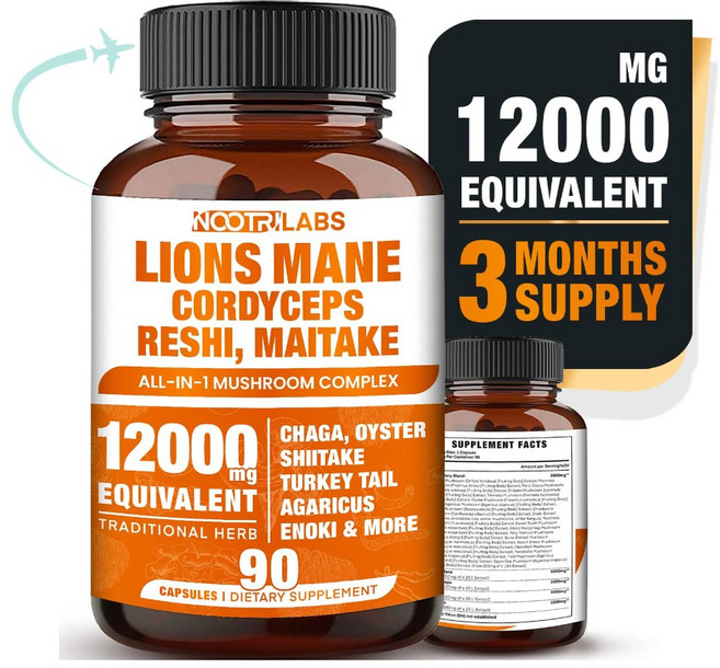 올인원 멀티 머쉬룸 버섯 추출물 12000mg 이뮨 90캡슐 3개월분 CHECKYOU, 1개, 90정