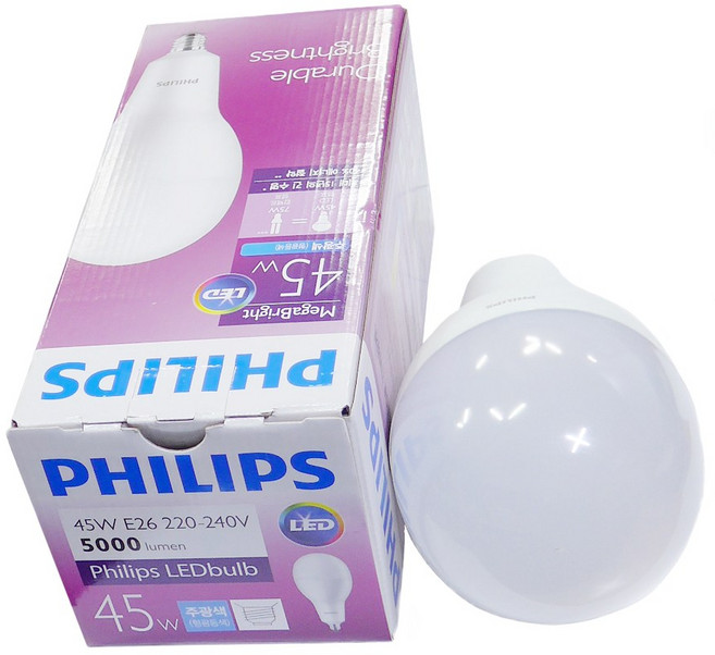 필립스 LED전구 - 220V/45W (삼파장 75W 대체), 1개