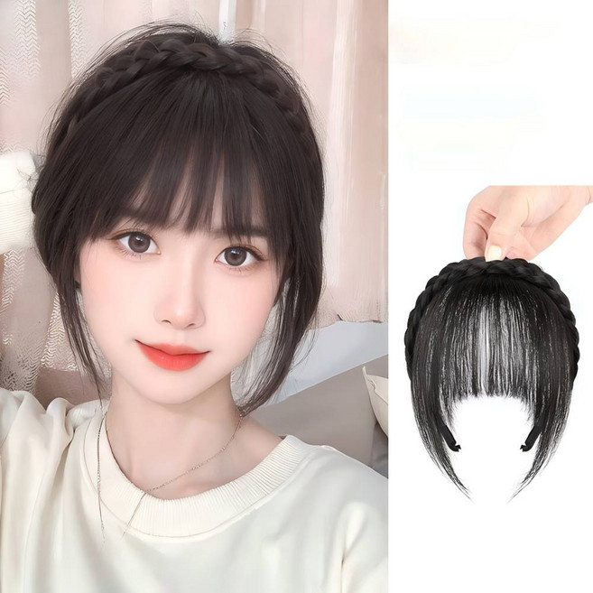 툴마담 자연스러운 앞머리 불륨 헤어밴드 가발, 1개, 브라운 블랙