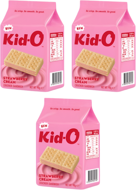 키드오 딸기 크래커 샌드위치, 3개, 90g